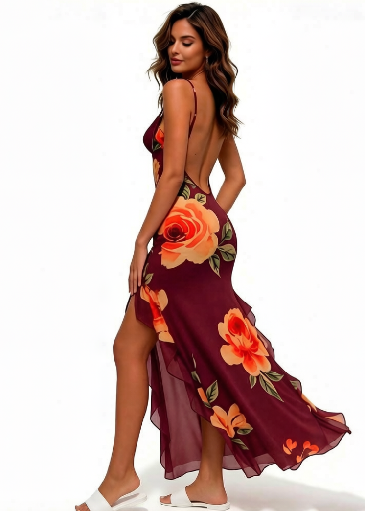 Floral Print Slip Maxi Dress