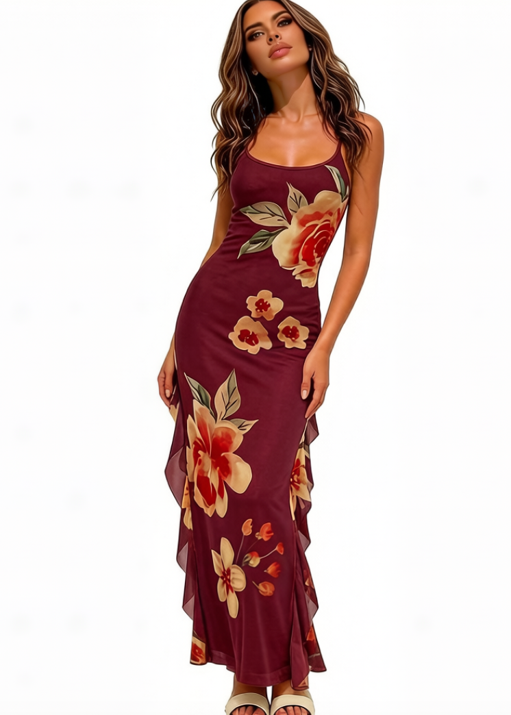 Floral Print Slip Maxi Dress