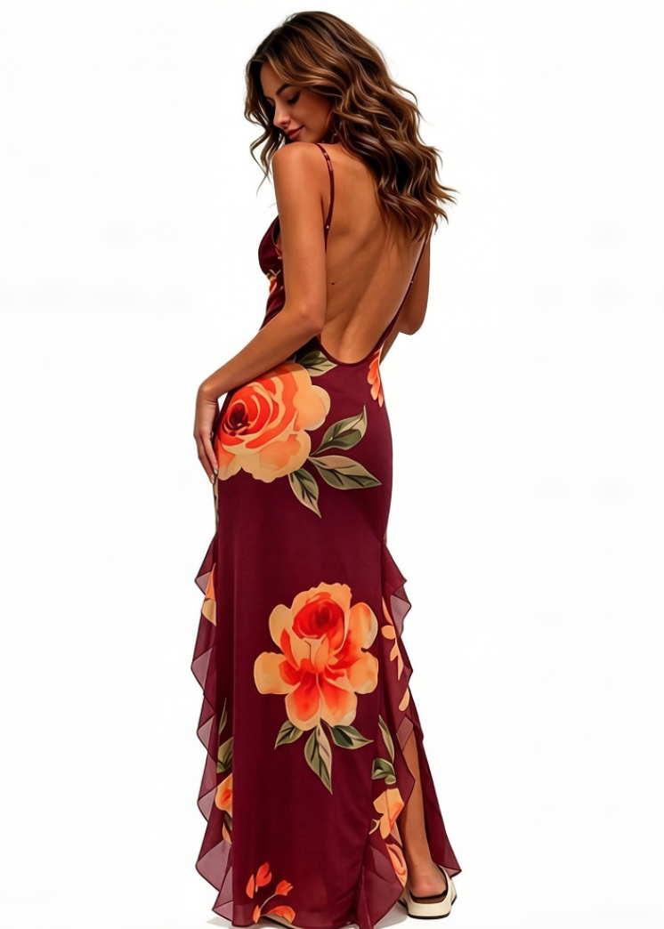 Floral Print Slip Maxi Dress